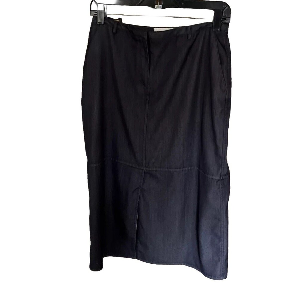 Ann Klein Women’s Pencil Skirt Size 6 Black Front Slit Formal Officecore
